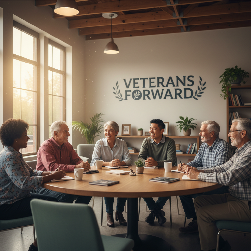 Veterans supporting each other in community space